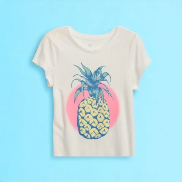 Kids Pineapple Graphic T-Shirt - Picture 1 of 3